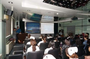 Dr. Eldon Schulz presents at BoAi Hospital in Beijing.