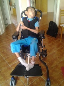 DongQiang with his new wheelchair.